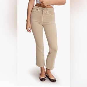 Good American Jeans Womens 2/26 Tan Good Legs Crop Mini Boot *Flaw